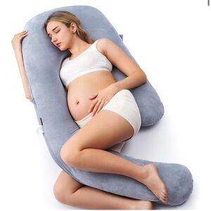 Momcozy Pregnancy Pillow Removable Cover Grey EUC